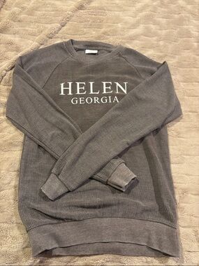 Gray Ribbed Crew Sweatshirt